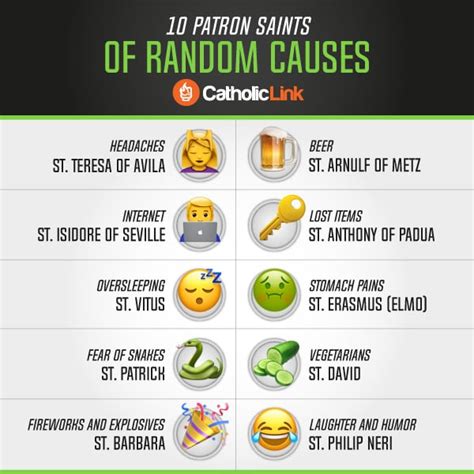 10 Patron Saints Of Random Causes | Catholic Link Infographic