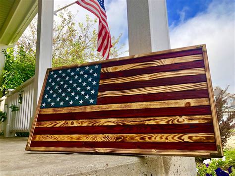 LARGE 19x36 Rustic Flag Wood American Flag | Etsy | American flag wood, Rustic flags, Wood flag