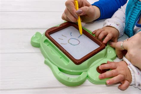 Magnetic Drawing Board for Preschool Education Stock Image - Image of home, hand: 167024749