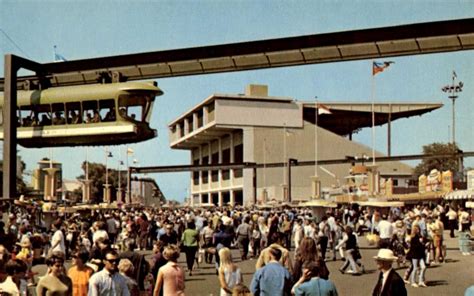 Back of postcard reads: Greetings from Pomona, California. Monorail car, one of 14 on mile long ...