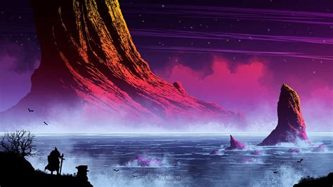 Colorful Coast [1920x1080] | Fantasy landscape, Sci fi wallpaper, Landscape wallpaper