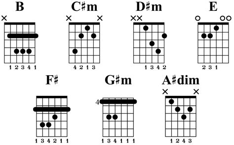 B Major Scale: Fretboard Diagrams, Chords, Notes and Charts - Guitar ...