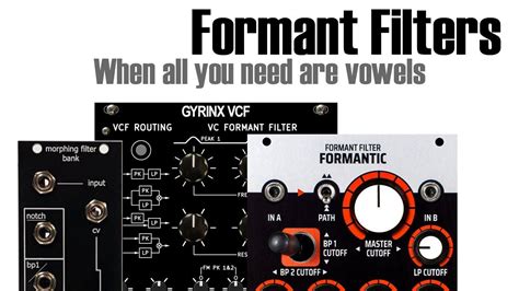 Eurorack Formant Filter comparison - YouTube