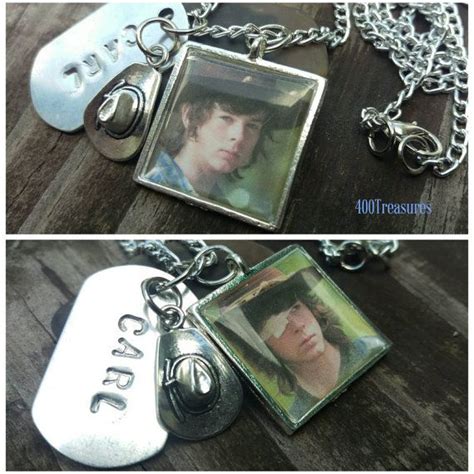 Carl Grimes YOUR choice of : eye patch NO eye patch, Portrait necklace OR keychain | Portrait ...