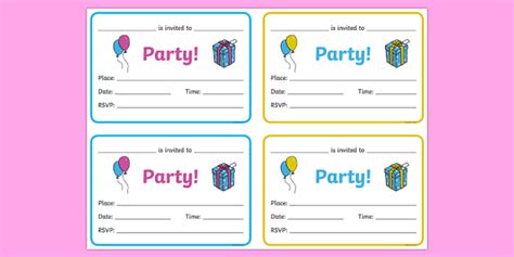 Party Invitation Templates – Free – Primary Resource