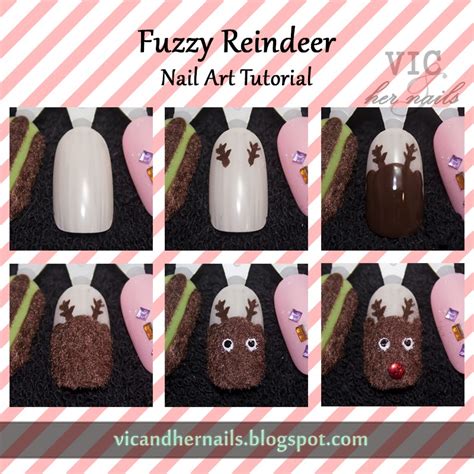 Vic and Her Nails: Fuzzy Reindeer Nail Art Tutorial