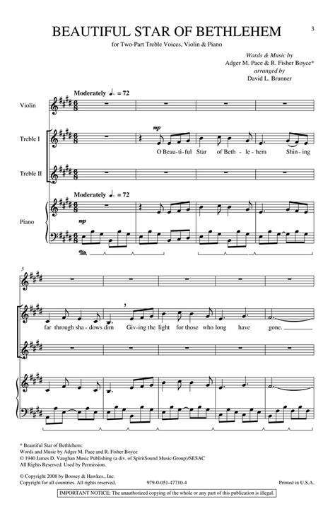 Beautiful Star of Bethlehem Sheet Music by David Brunner (SKU: 48019783) - Stanton's Sheet Music