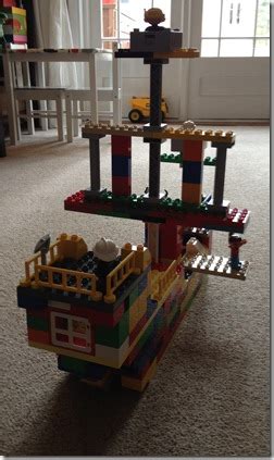 My son and I built that >>: Duplo pirate ship..