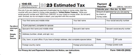 2023 Estimate Tax Form - Printable Forms Free Online