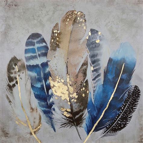 $84.99. Now $42.50 Blue Feathers Hand-Painted Wall Art- 30 x 30-in Item Dimensions: Length: 30.9 ...