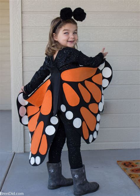 How to Make an Easy Butterfly Costume for Halloween: No Sew Pattern - Bren Did