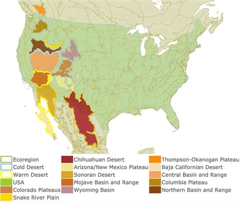 North American Deserts Map
