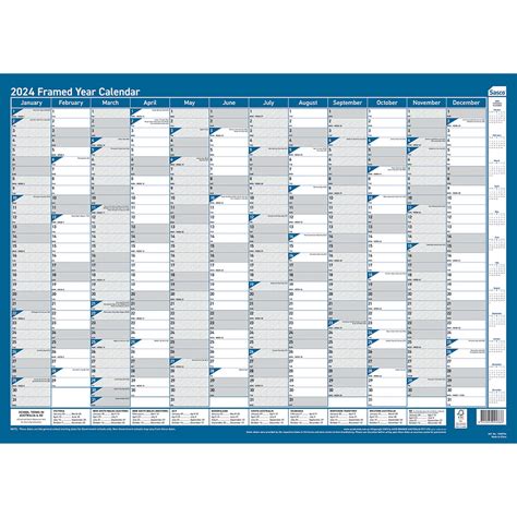 SASCO 10587 FRAMED 700 X 500MM YEAR PLANNER | OFFICE NATIONAL CANNING VALE| 7024564i