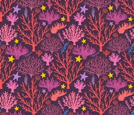 coral reef pattern 2. under the sea. fabric - kostolom3000 - Spoonflower