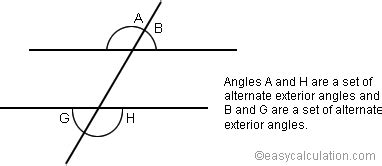 What is alternate exterior angles - Definition and Meaning - Math ...