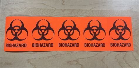 5 Biohazard Labels for Secondary Containment (3″H x 2-1/4″W) – Stanford Environmental Health ...