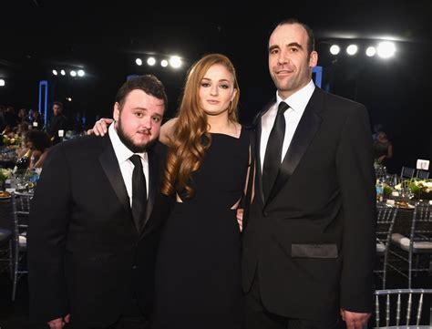 John Bradley (Samwell Tarly), Sophie Turner (Sansa Stark), and Rory McCann (Sandor "The Hound ...