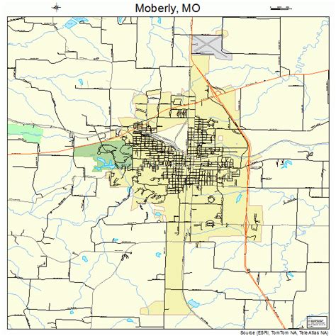 Moberly Missouri Street Map 2949034