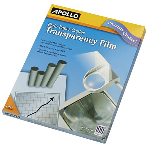 Apollo PP100C 8 1/2" x 11" Clear Transparency Film for Overhead ...