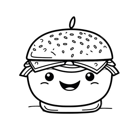 burger coloring page transparent png ready for download