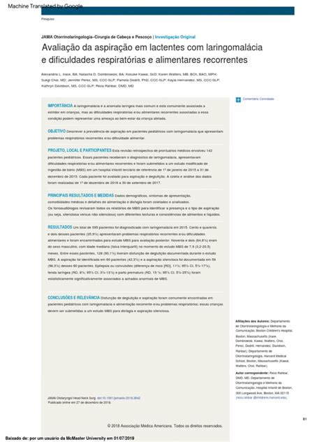 Evaluation of Aspiration in Infants With Laryngomalacia and Recurrent Respiratory and Feeding ...