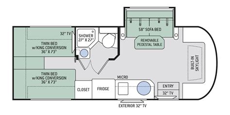 Gemini RUV Class C Motorhomes - Floor Plans | Thor Motor Coach | Travel trailer floor plans ...