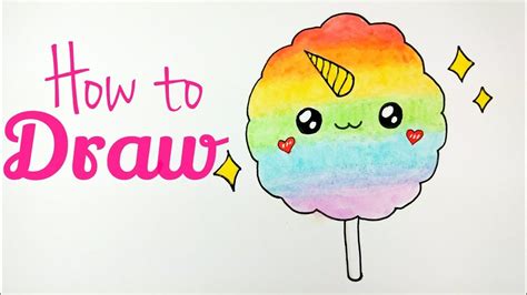 Cotton Candy Food Easy Cute Drawings - H0dgehe