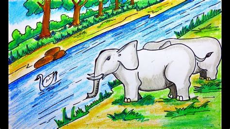 How To Draw Forest Scenery with Animals | Forest scenery, Forest drawing, Scenery drawing for kids