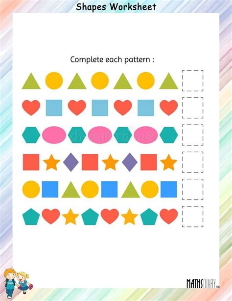 Patterns Of Shapes Worksheets