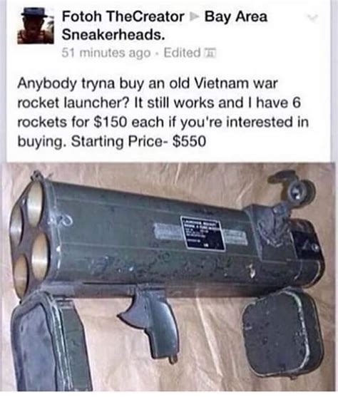 Guy actually selling a Rocket launcher - Meme by vaibhavchoudhary310 ...