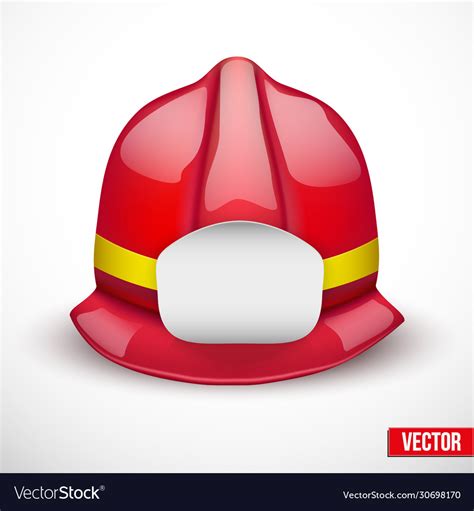 Red fireman helmet Royalty Free Vector Image - VectorStock