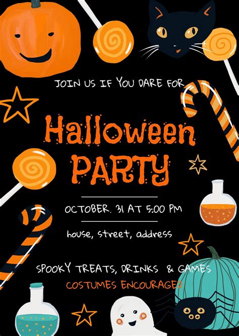 Halloween Potluck Invitation