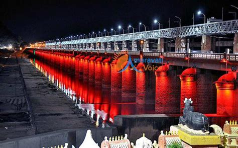 Prakasam Barrage Illuminated for Krishna Pushkaralu | News