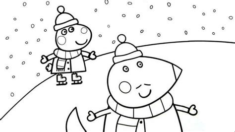 Peppa Pig Christmas Ice Skating Coloring Pages Peppa Pig Coloring Pages ...