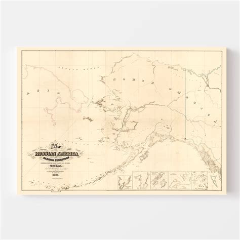 Vintage Map of Alaska 1867 by Ted's Vintage Art