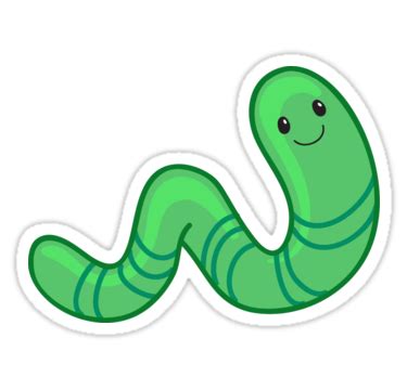 Cute cartoon green worm Sticker by Sandytov | Worm drawing, Cute cartoon, Worms