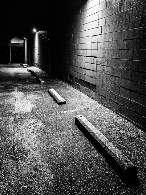 Night Scene in the Parking Lot of an Abandoned Shopping Plaza Stock ...