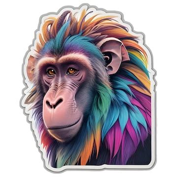 Premium Vector | Baboon head and face drawing