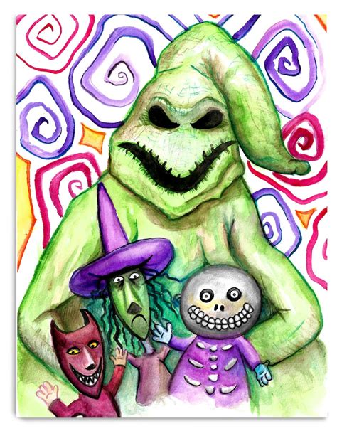 Oogie Boogie Man Nightmare Before Christmas Watercolor Print | Etsy