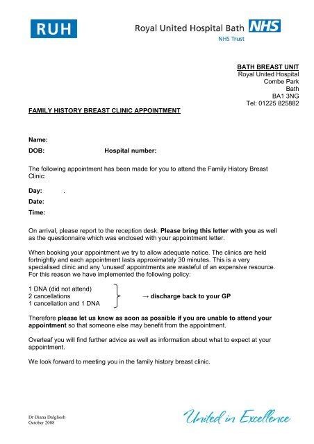 Fake Nhs Hospital Appointment Letter Template - Design Talk