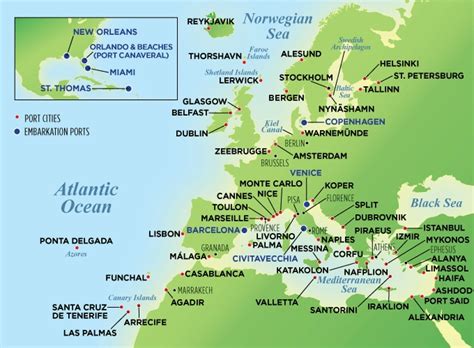 European Cruise Ports Cruise Europe, Cruise Port, Europe Map, Cruise Travel, Cruise Vacation ...