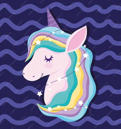 Premium Vector | Unicorn with rainbow hair