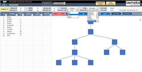 Network Diagram Excel Template | Network Map Creator