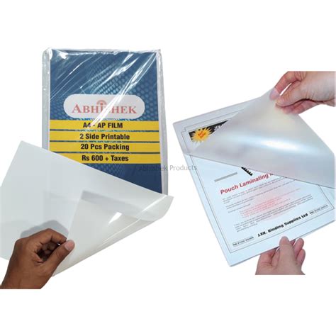 A4 AP FILM 20 Sheets + 20 PCS A4 350 MIC LAMINATION POUCH FOR ID CARDS ...