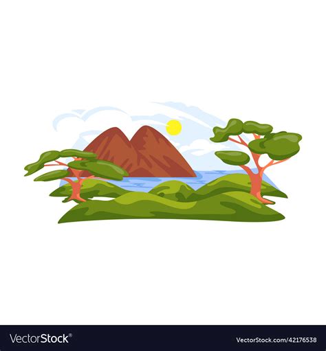 Lake background Royalty Free Vector Image - VectorStock