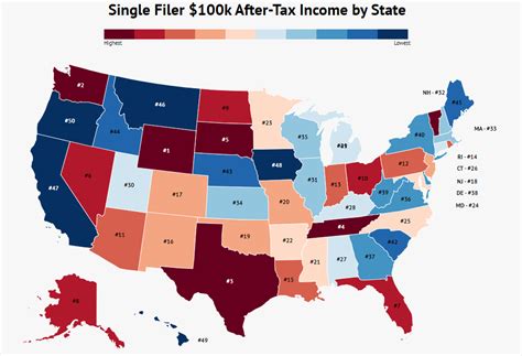 $100k After-Tax Income By State [2023] - Zippia