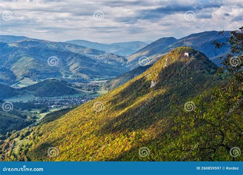 Muransky Hrad Castle Nad Muran Village during Autumn from Siance Stock Image - Image of clouds ...