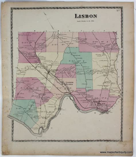 Lisbon (Maine) - Antique Maps and Charts – Original, Vintage, Rare ...