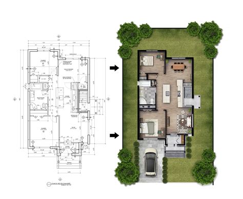 rendered floor plan photoshop - Andera Wu