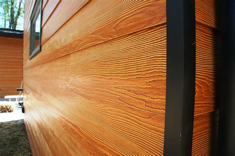 #CertainTeed fiber cement siding closeup view - cedar or maple stain - source doesn't list ...